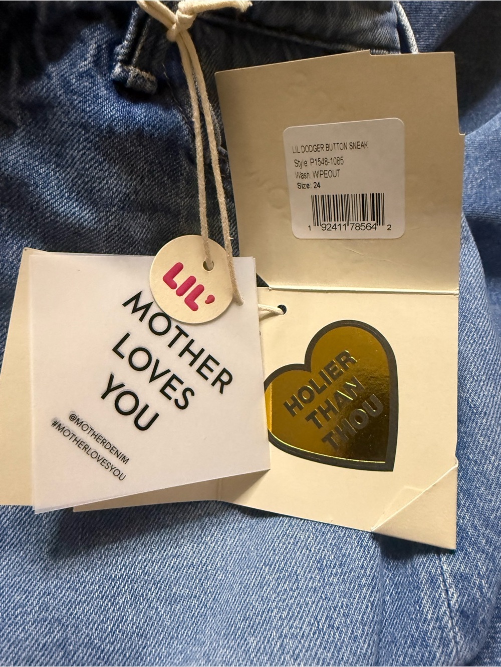 ✨ MOTHER Lil Dodger Button Sneak Wipeout Jeans NWT Premium Denim ✨ 24 x 29 - Picture 9 of 11